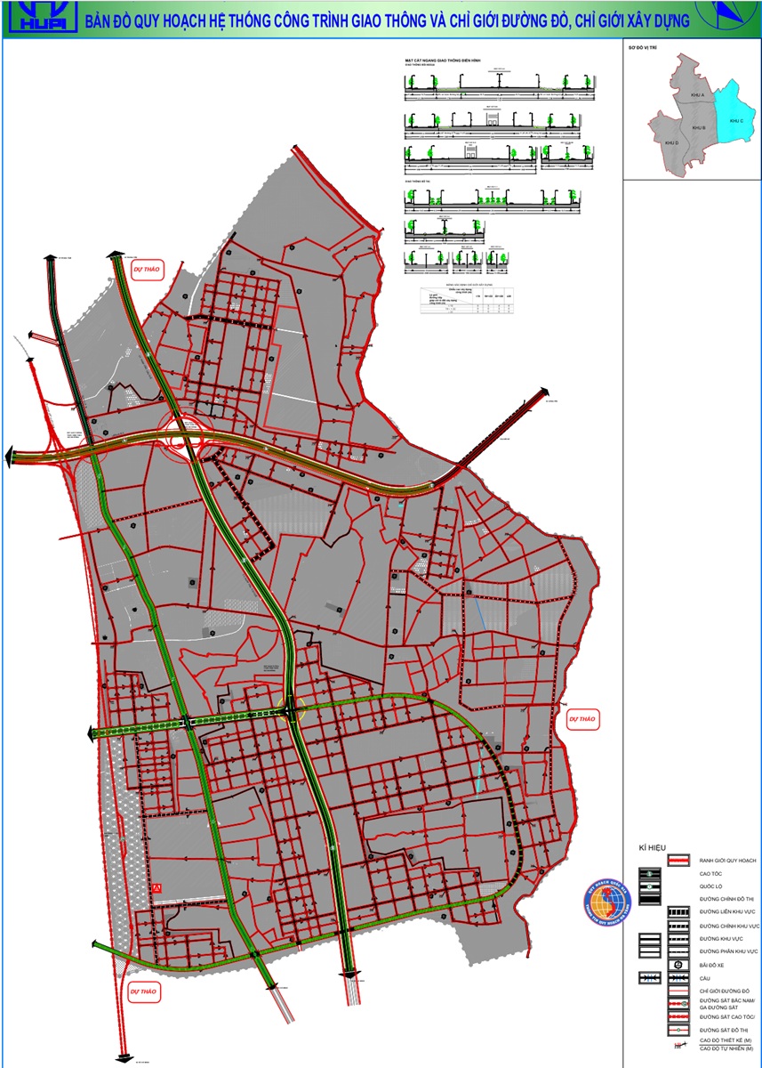 Bản đồ quy hoạch giao thông Khu C Vinhomes Olympic Hà Nội