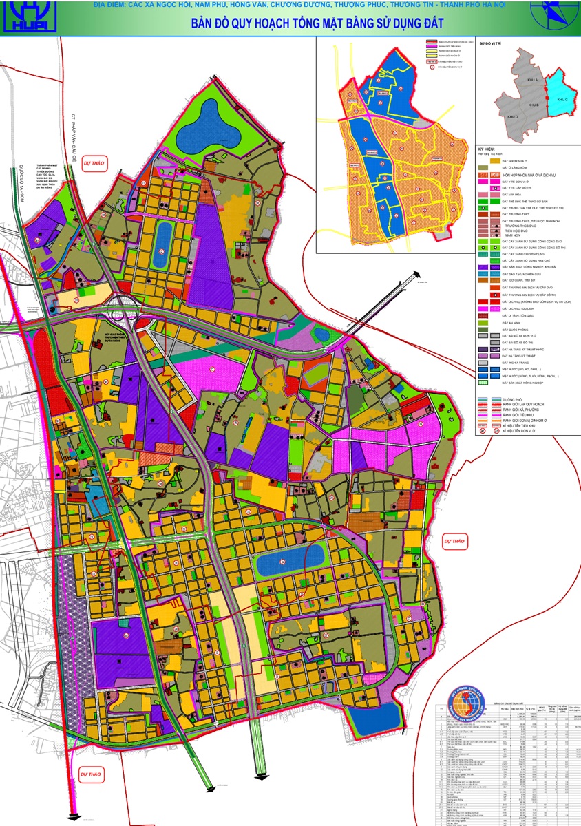 Bản đồ quy hoạch mặt bằng sử dụng đất Khu C Vinhomes Olympic Hà Nội