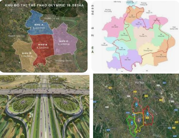 Các tuyến đường vào dự án Vinhomes Olympic Hà Nội.