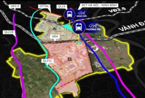 Ga Thường Tín nằm tại Khu B Vinhomes Olympic Ngọc Hồi Hà Nội