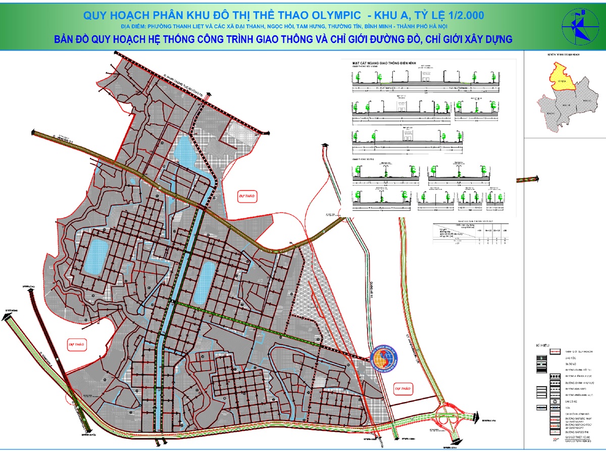 Quy hoạch giao thông Phân khu A Vinhomes Olympic Hà Nội