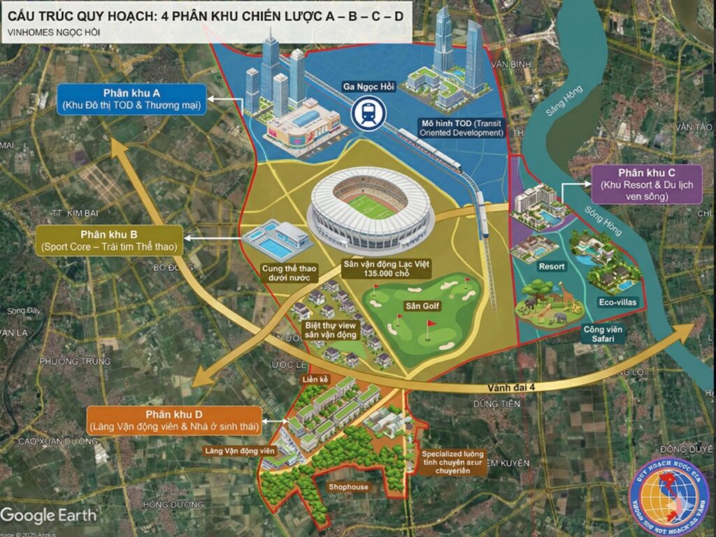 Quy mô Vinhomes Olympic Ngọc Hồi Hà Nội 4 phân khu A,B,C,D Vai trò, Đặc điểm, quy mô, cơ cấu sản phẩm và lợi thế từng phân khu