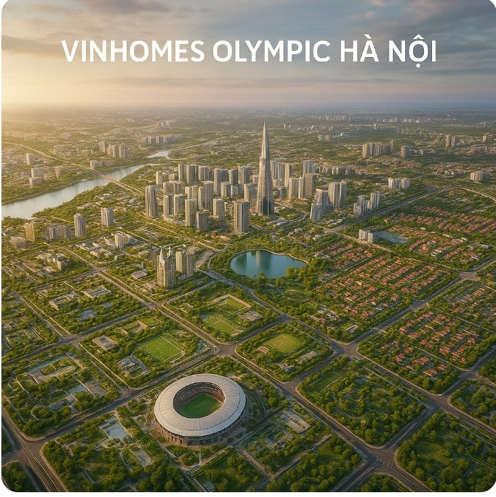 Quy mô Vinhomes Olympic Hà Nội 16.081ha chia làm 4 phân khu A, B, C, D. Nghiên cứu thực tế do Vinhomes triển khai 10.042ha.