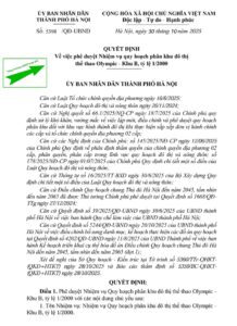 Quyết định phê duyệt khu B Khu đô thị Olympic Hà Nội