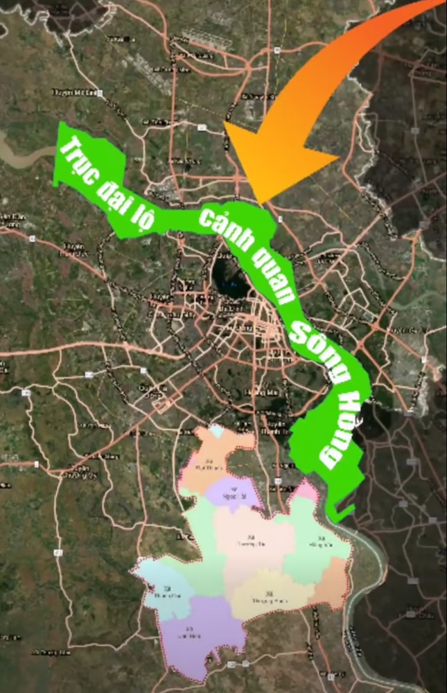 Trục đại lộ Cảnh Quan Sông Hồng tới Vinhomes Olympic Hà Nội