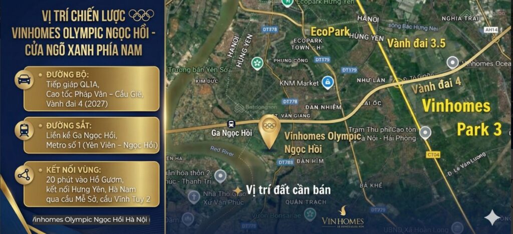 Vị trí và kết nối vùng Vinhomes Olympic Ngọc Hồi Hà Nội