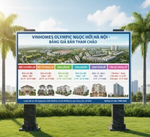 Giá Bán Vinhomes Olympic Chi Tiết Cập Nhật Mới Nhất; giá bán biệt thựshophouse, liền kề, căn hộ chung cư, shop chân đế, khối đế chung cư, shop thương mại dịch vụ 