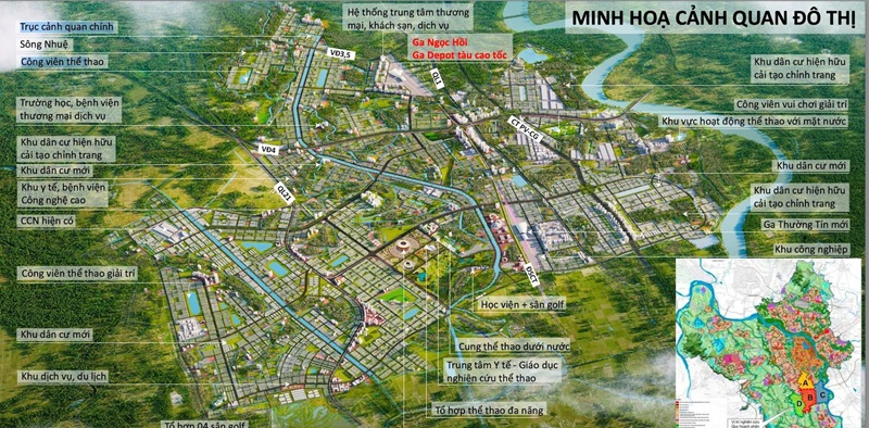 Diện tích Vinhomes Olympic gồm 11 xã quy hoạch có diện tích 9000ha gồm 4 phân khu A,B,C, D với tổng vốn 925000 tỷ đồng