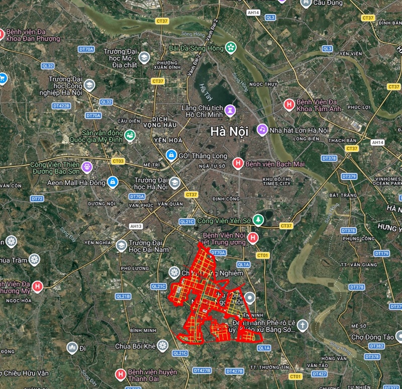 Vị trí Khu A KĐT Vinhomes Olympic Ngọc Hồi Thanh Trì Hà Nội